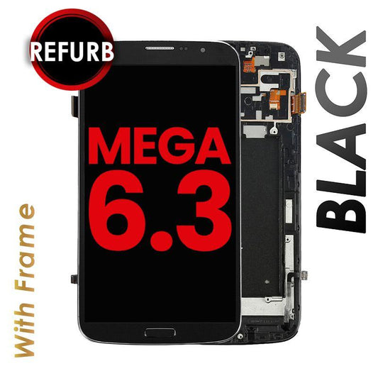 OLED ASSEMBLY WITH FRAME COMPATIBLE FOR SAMSUNG MEGA 6.3 (BLACK)